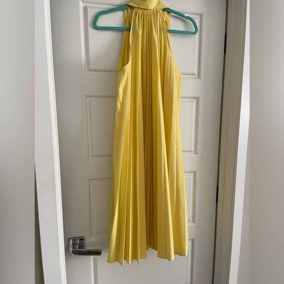Elie Tahari Yellow Pleated A-line dress - Picture 2 of 5